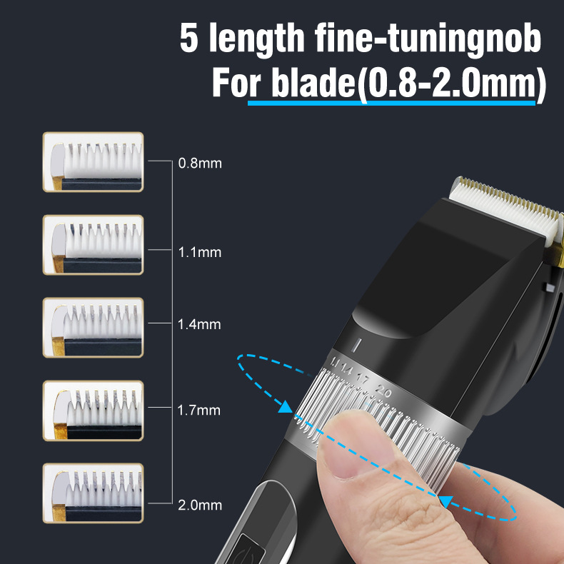 电动理发剪充电式电推剪电推子两档调速液晶数显理发套装跨境新品