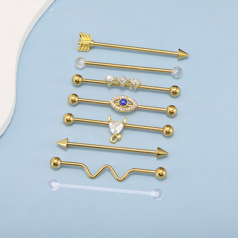 Labret piercing jewelry detail image