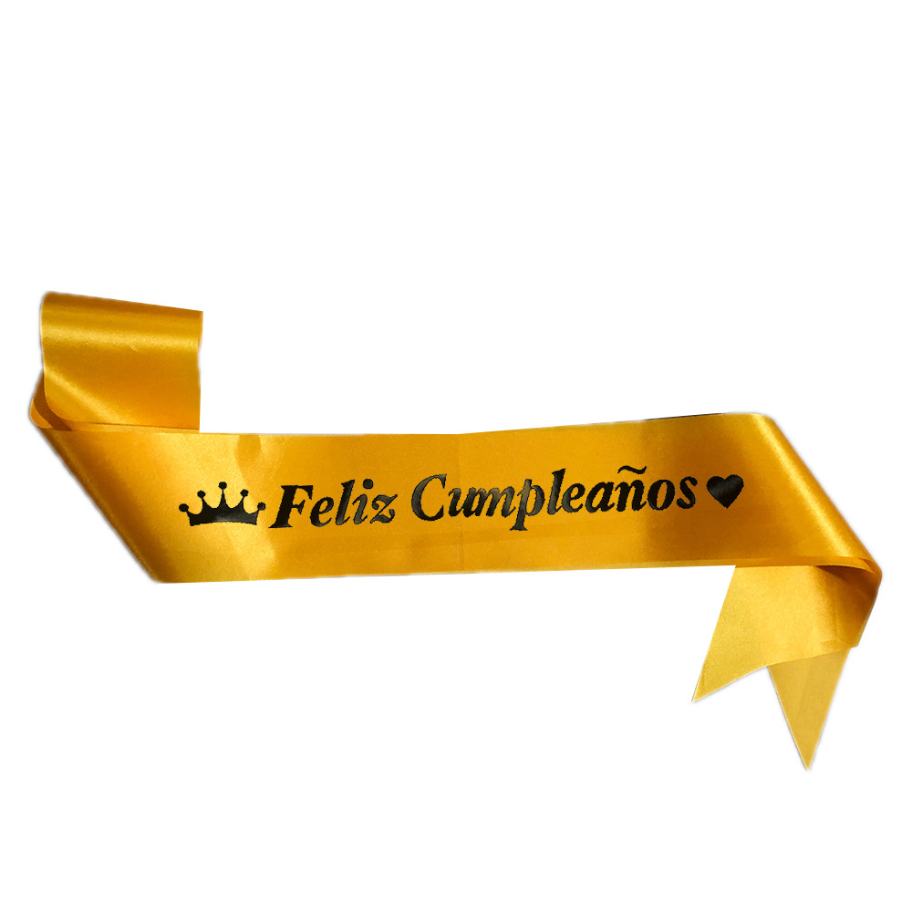 Fiesta de cumpleaños en español Cinturón de seda Feliz Cumpleaños Cinturón de etiqueta image 7
