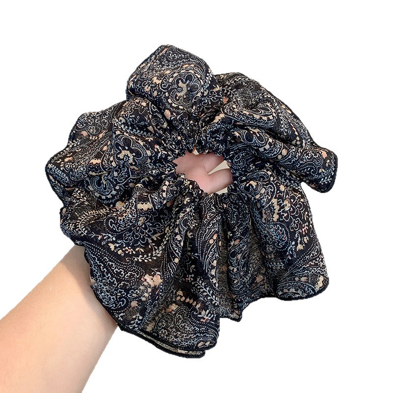 Großes Vintage Blumen Scrunchie Für Damen Modisches Haar-accessoire_voghion.com