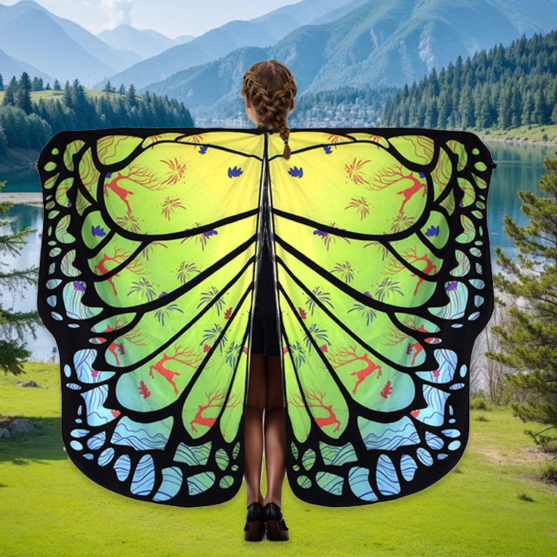 Halloween accesorios mariposa capa de baile espectáculo de baile aumentado mantel cos fiesta de punto capa exterior sobre hombros