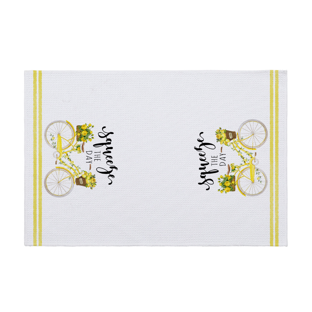 吸水印花华夫格菠萝格运动毛巾 跨境亚马逊热销超细纤维厨房毛巾