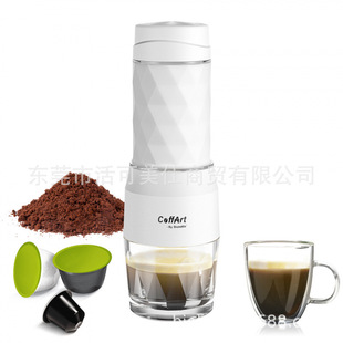 Cross-Border English Version Portable Capsule Coffee Powder Italian Three-In-One Hand-Pressed Coffee Machine Ready for Outdoor Travel