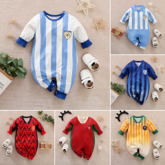 Men's Football Jersey Sweatshirt Spring and Autumn Baby Bodysuit New Long Sleeve World Cup Climbing Suit Foreign Trade