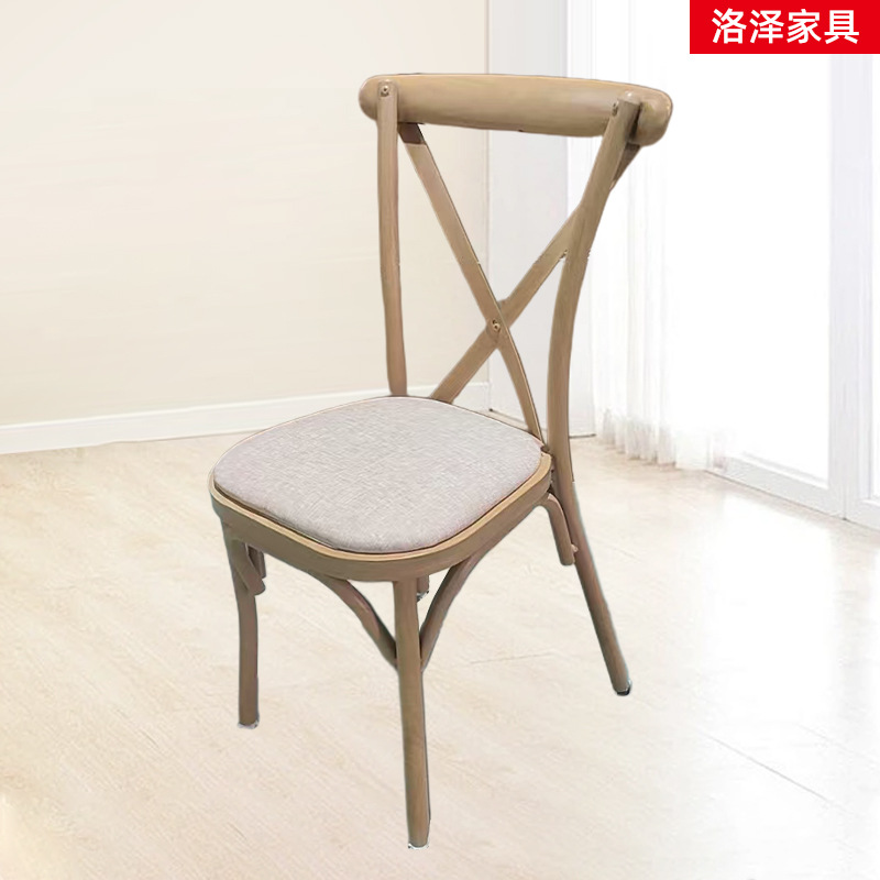 现货中式复古背被椅田园风家用咖啡厅简约餐椅婚礼户外草坪宴会椅
