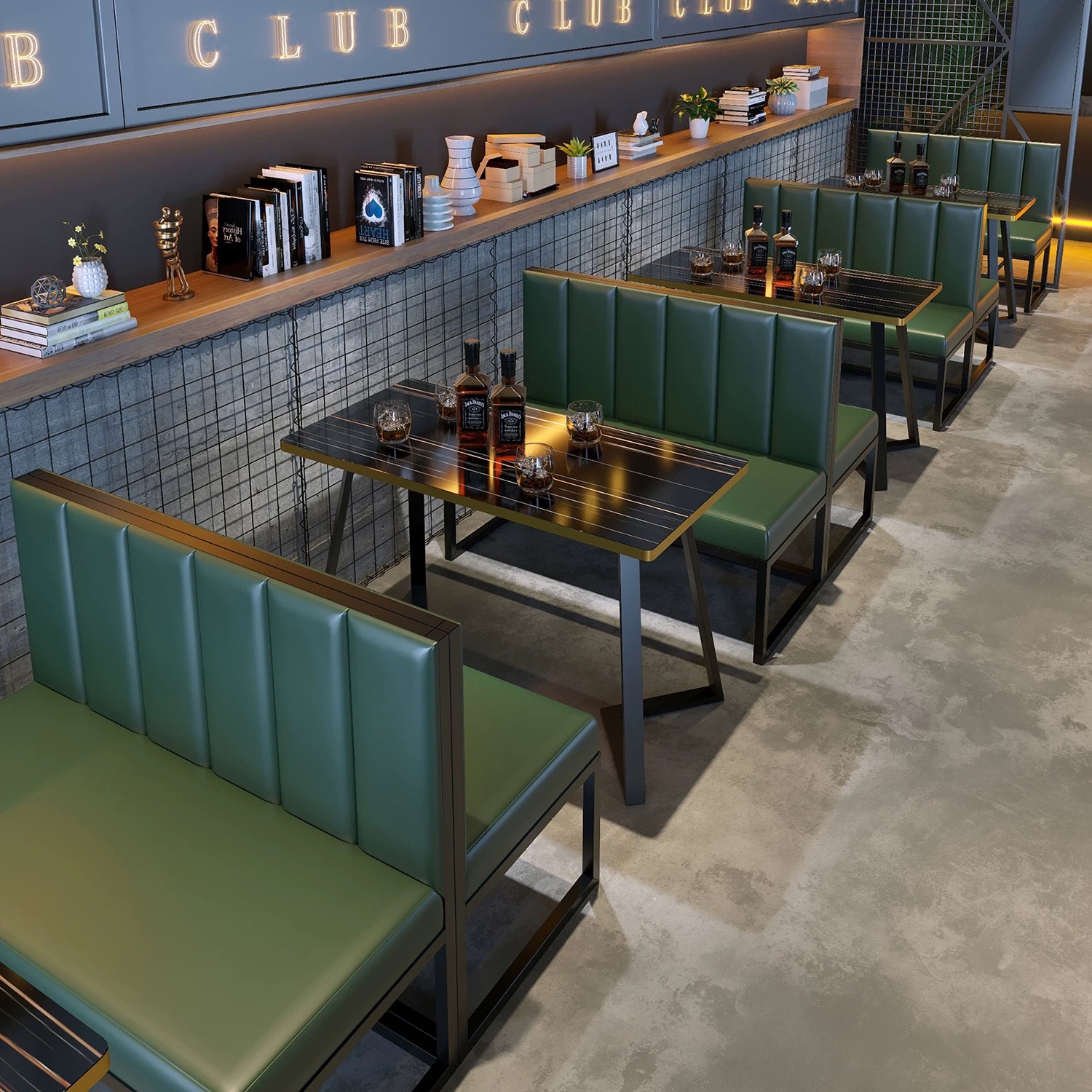 Restaurant Sofa, Milk Tea, Snacks, Coffee, Retro Bar, Bar Booth, Sofa Combination, Internet Celebrity Light Luxury Style Tables and Chairs