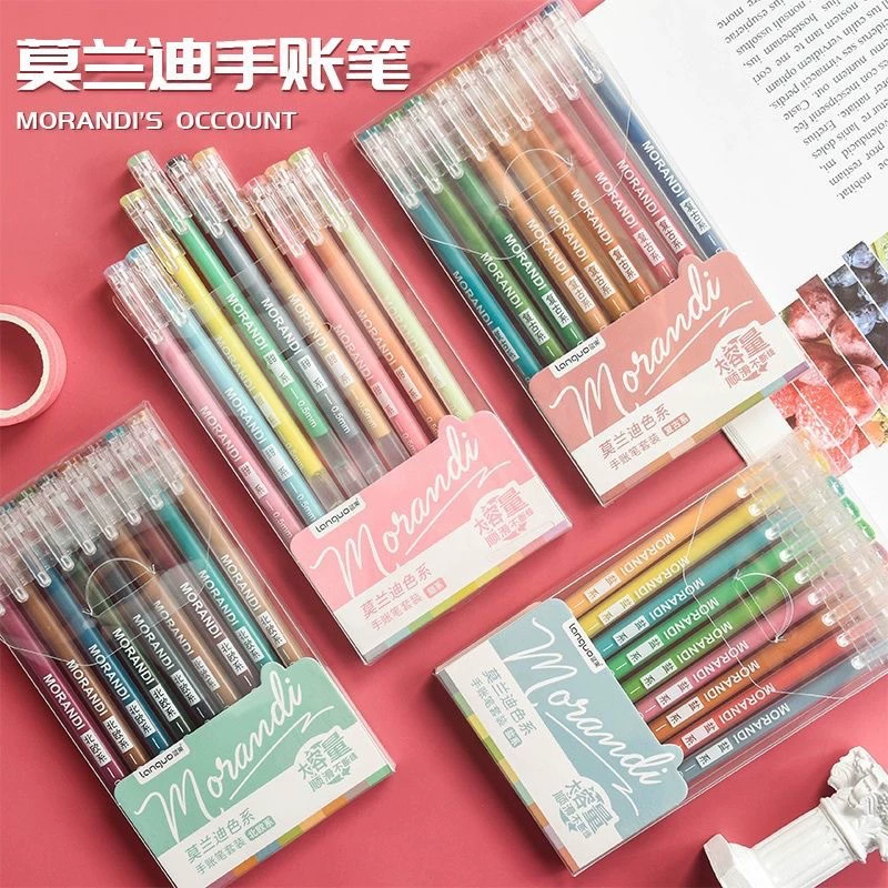 Полный набор ручных ручек Languo Большой емкости Моранди 36 цветов ручных ручек рисования фиолетовых ручек