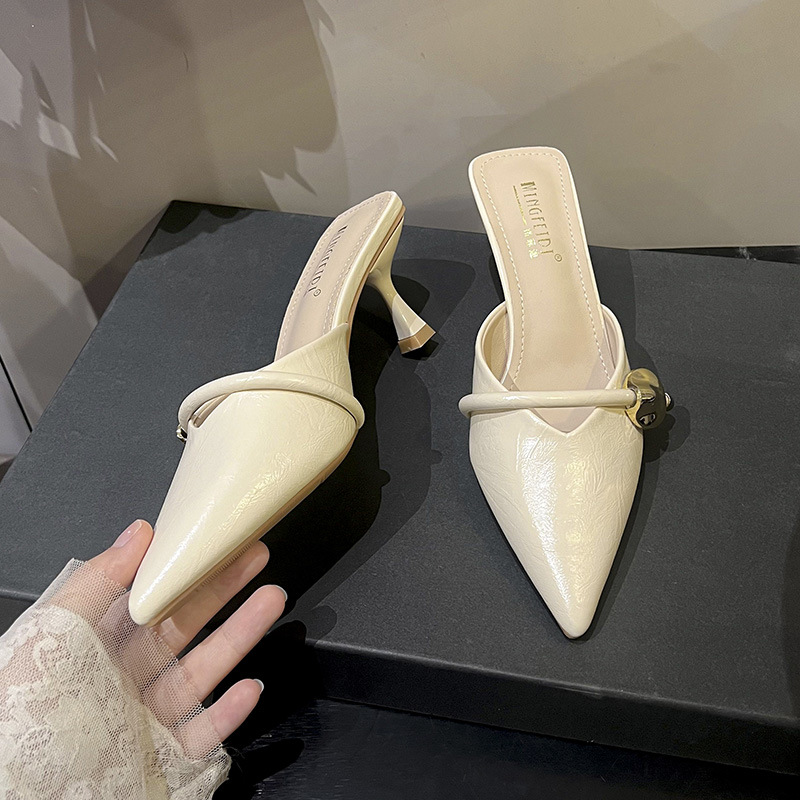 2026 nuevo tipo de verano con zapatillas de cabeza de bolsillo con hebilla de talón delgado zapatillas de tacones altos para mujeres con punta universal image 7
