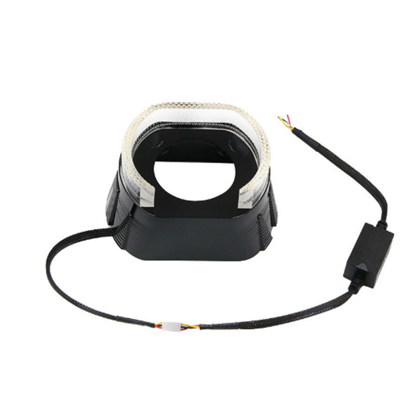 I7 cubierta integral de la lente del faro del automóvil cubierta decorativa 3.0 ángel ojo sombreador único medio círculo