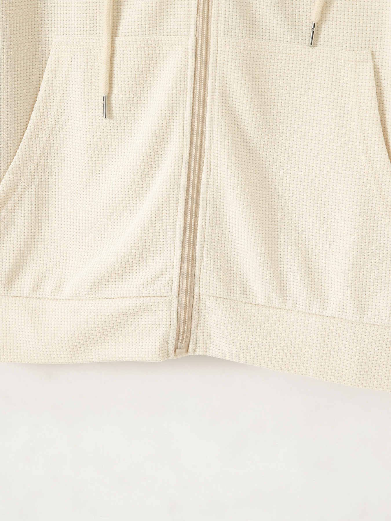 Men's Waffle Knit Hooded Zip Up Jacket For Spring And Autumn_voghion.com
