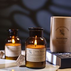亞馬遜木蓋藥劑瓶植物精油香氛蠟燭茶色棕色實驗瓶香薰蠟燭跨境
