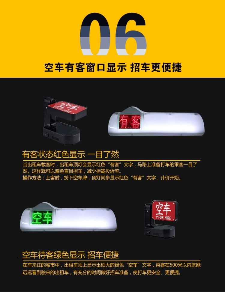 Taxi LED Display Screen Full-Color P4 High-Definition Roof Light Smart Advertising Light Car-Mounted LED Roof Light Taxi Light