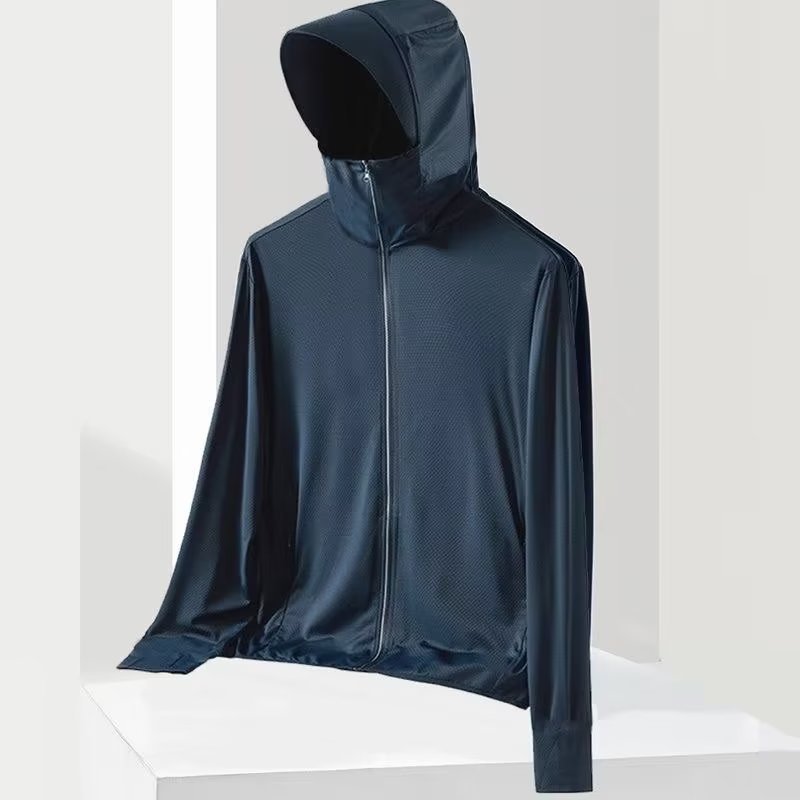 Verano Hielo protector solar para hombres y mujeres secado rápido ligero transpirable ocio versátil al aire libre chaqueta con capuz image 17