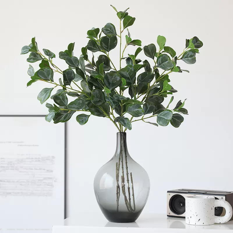 北欧仿真心叶榕绿植榕树枝叶造景园林酒店绿化装饰批发树枝假绿植