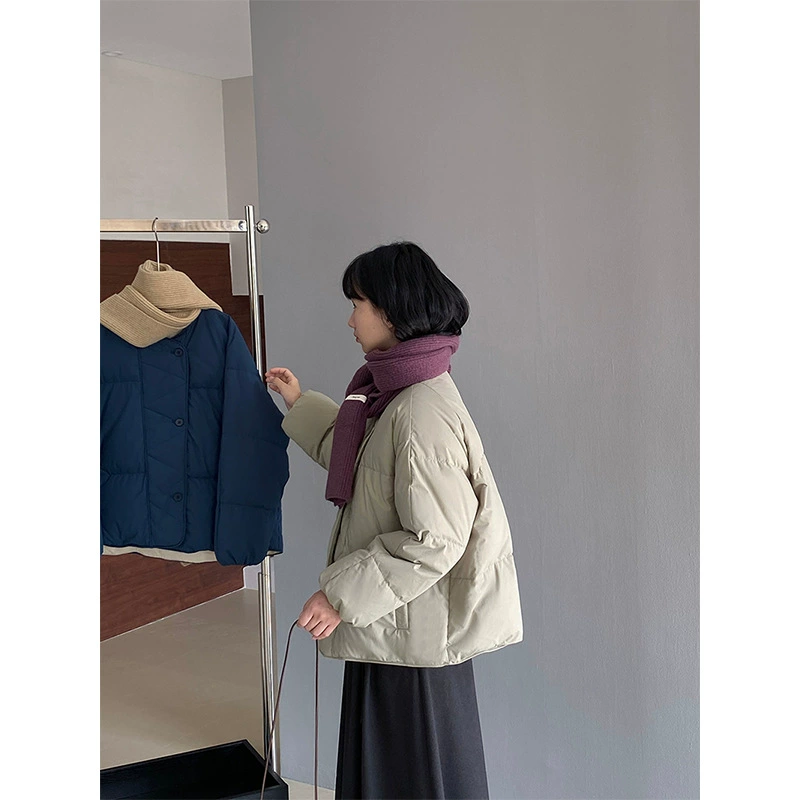 Цзян Цзо Зимний теплый камин теплый fufu90 белая утка пуховик женский корейский белый круглый воротник утолщение зимой 1010