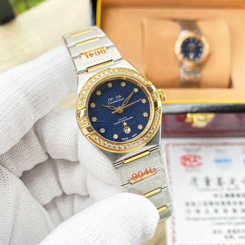 经典商务欧家五代女星座石英表大厂品质29MM镶钻进口瑞士女款手表|undefined