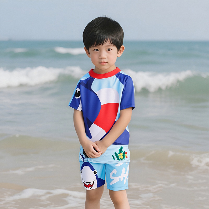 Trajes de baño para niños niños dibujos animados lindos niños protectores solares secado rápido estudiantes surf trajes de baño de vacaciones