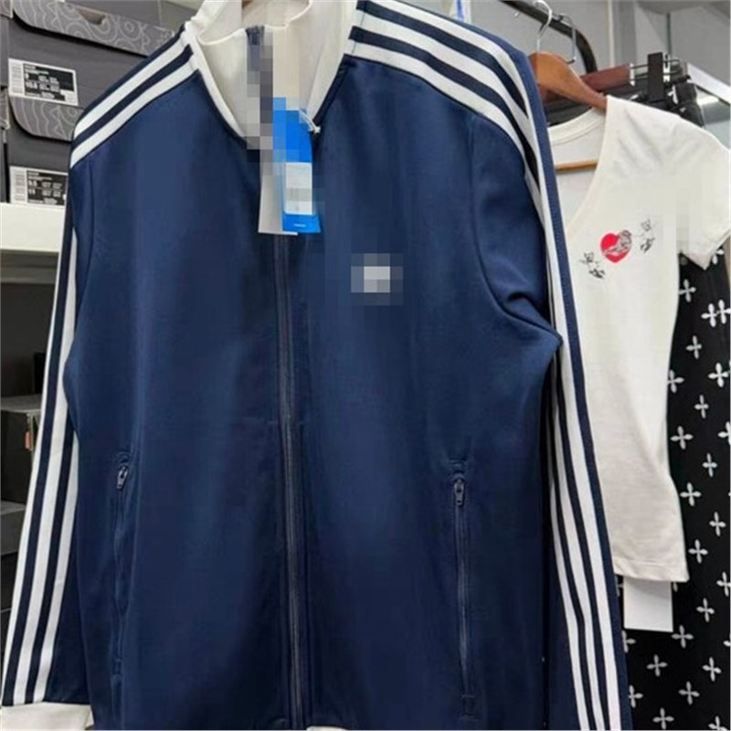 Three-Stripe Embroidered Logo Spring and Autumn New Style Casual Sports Jacket for Men and Women Couples with Stand Collar 0418 Three-Stripe Embroidered Logo Spring and Autumn New Style Casual Sports Jacket for Men and Women Couples with Stand Collar 0418