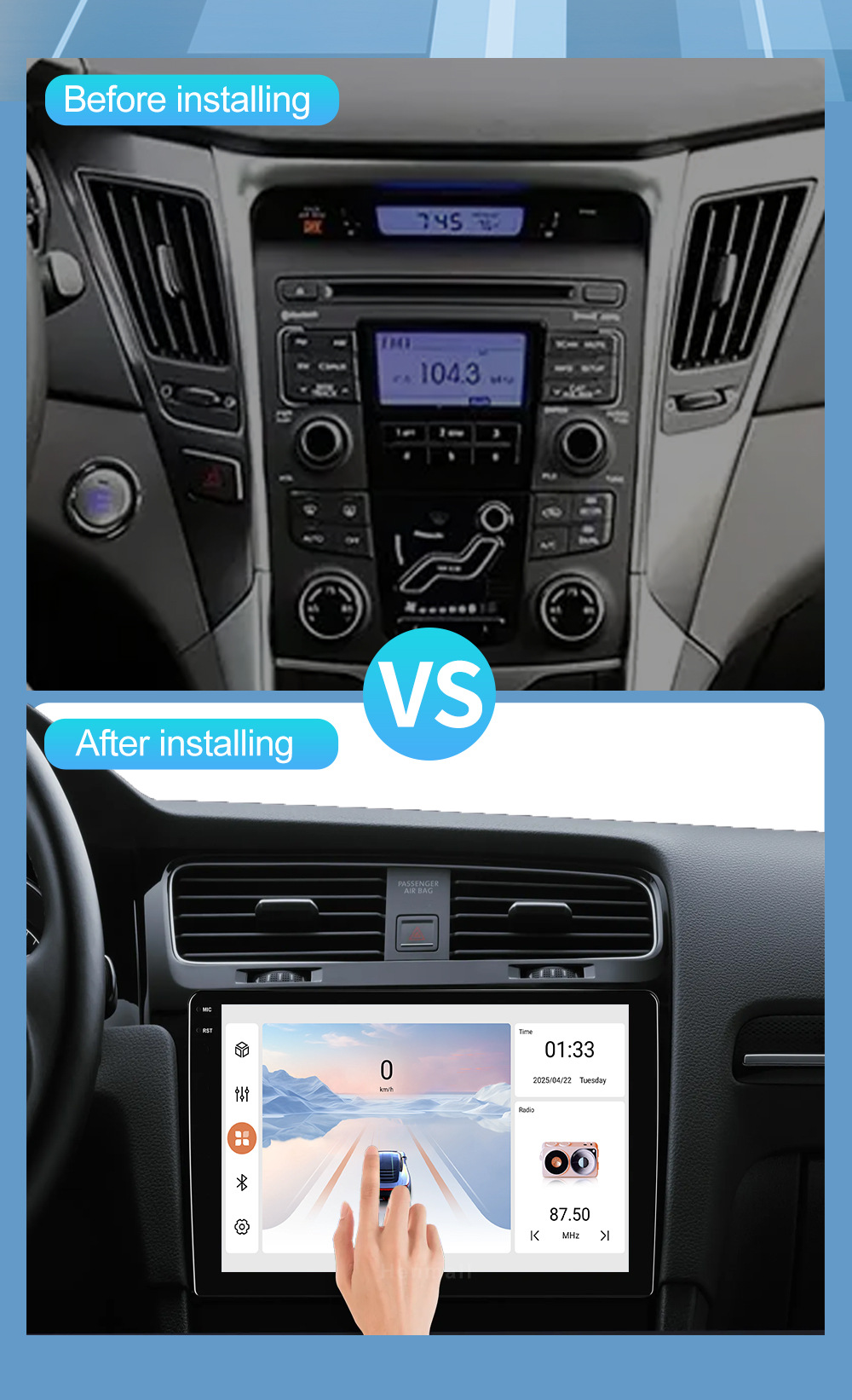 Qualcomm Modified Car Audio Dsd Audio Decoding Full Metal Frame 7-Inch 9inch 10inch Versatile Car Central Control