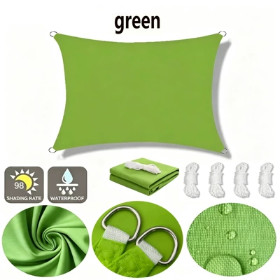 Avtomobil yan çətirləri — sails in stock, popular cross-border - pure-green-2x2m