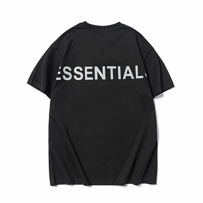 FOG doble línea ESSENTIALS media manga 3M carta reflectante suelta casual High Street Yuantong manga corta Mujer pareja camiseta