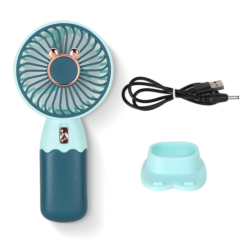 新しい小さな花ハンドヘルドファンミニポータブルデスクトップフルーツ小型ファンスタンド USB 充電ギフト|undefined