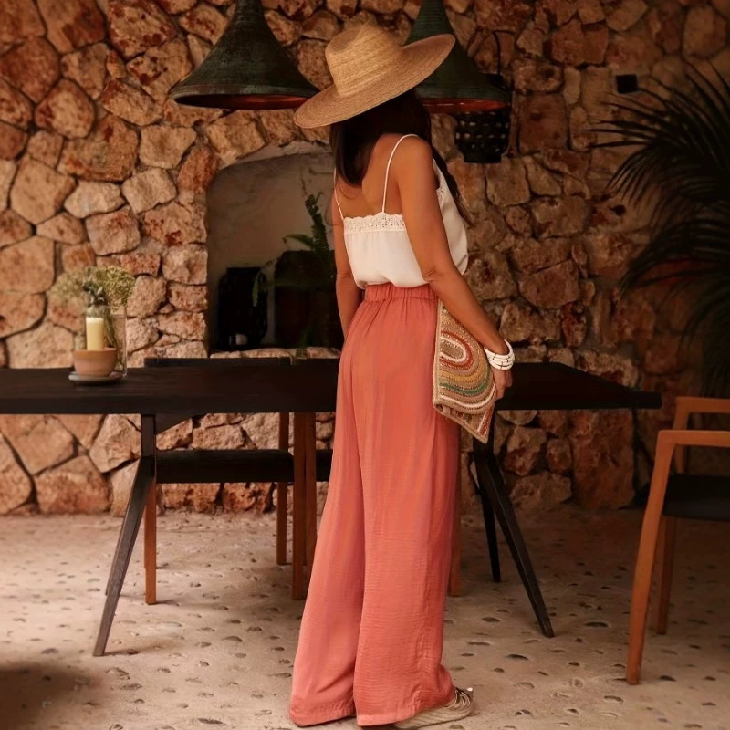 2026 European and American Cross-Border Independent Site Plus-Size New Women's Loose Cotton-Linen Pants Pleated Fashion Versatile Casual Pants 2026 European and American Cross-Border Independent Site Plus-Size New Women's Loose Cotton-Linen Pants Pleated Fashion Versatile Casual Pants