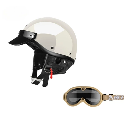Motosiklet dəbilqələri, Motorcycle Women's Electric Vehicle Pedal - xs-glossy-white-khaki-new-goggles-free-shipping-by-sf-express