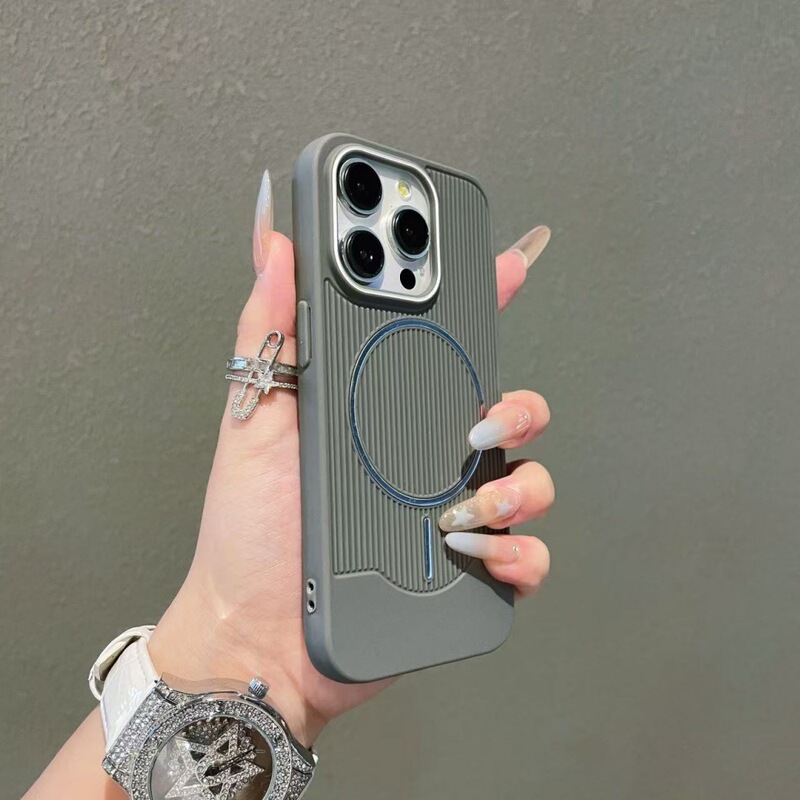 新款瓦楞磁吸手机壳适用苹果16promax手机壳iphone17全包14软壳15|undefined