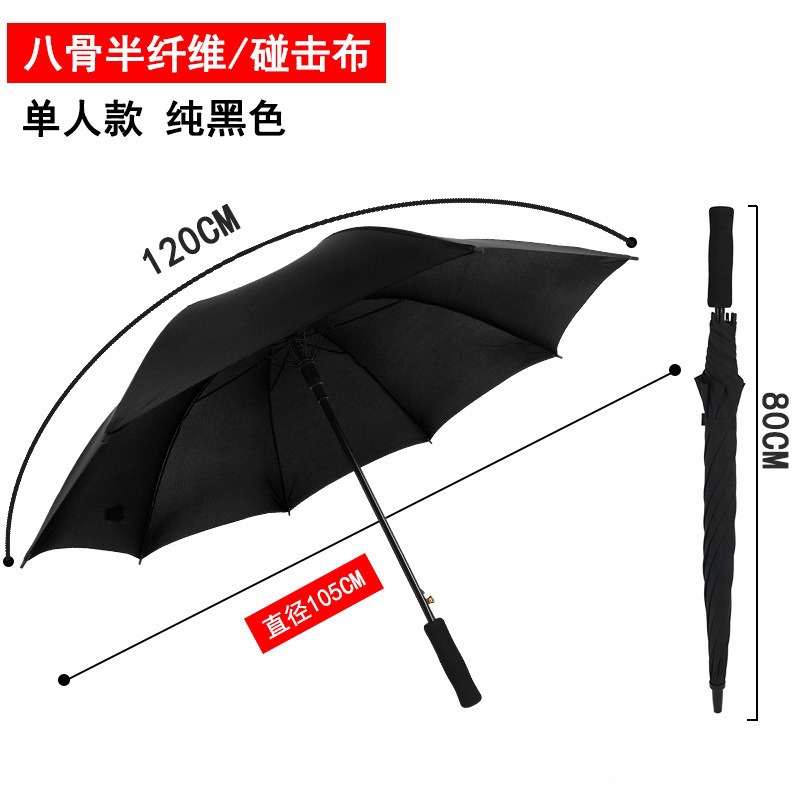 Paraguas de mango largo automático grande con logo impresión Paraguas de golf barra recta estilo negocios para hombres