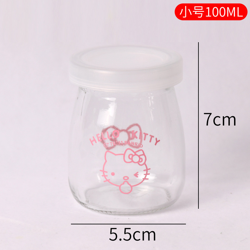 Vaso para pudín con tapa, botella de vidrio para pudín, tarro de miel, gelatina, vaso para mousse de leche de doble capa, vaso para yogur, patrones creativos al por mayor