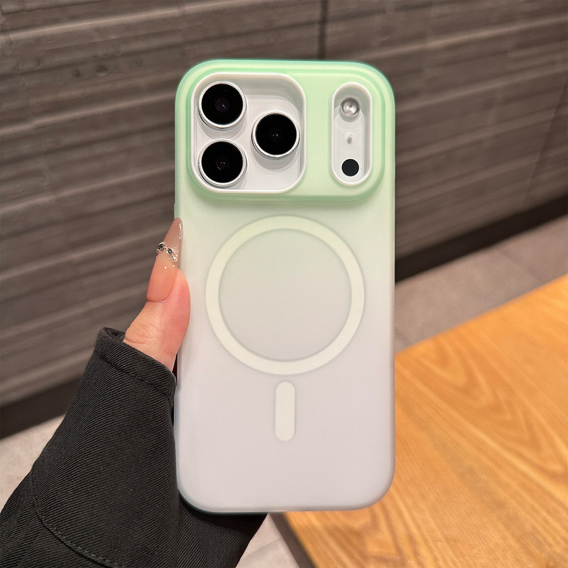 适用iPhone17PROMAX手机壳磨砂渐变磁吸苹果16肤感二合一保护套15|undefined