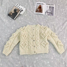 新款棒针开衫外套羊毛上衣秋冬外套短款2021毛衣洋气手织气质洋气