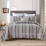 原单出口欧美波西米亚风跨境爆款衍缝床盖空调被水洗棉酒店三件套