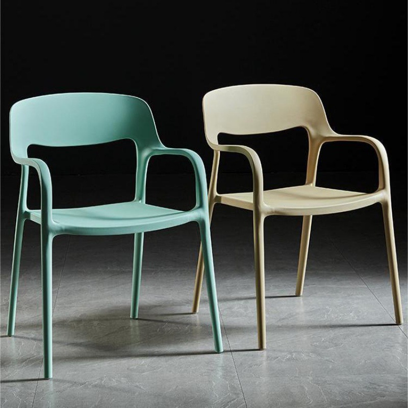 Dining Chair Plastic Chair Simple Backrest Stool Nordic Dining Chair Household Economical Plastic Chair Thickened Armchair