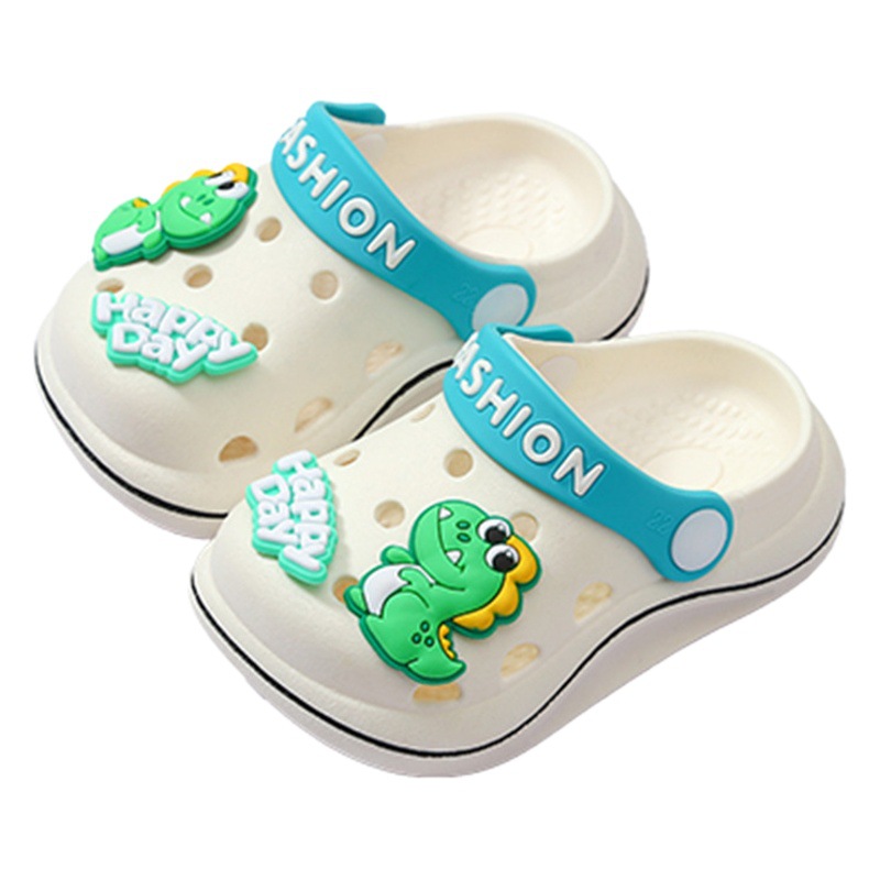 Zapatos de agujero para niños zapatillas de punta cerrada niños y niñas antideslizante transpirable ligero de fondo suave hogar sandalias de playa al aire libre