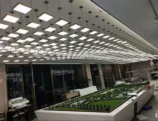 售楼部沙盘吊灯组合矩阵商场大厅前台灯具定制非标工程酒店大堂灯