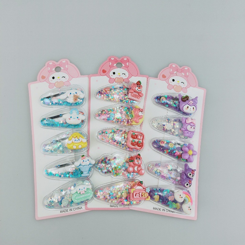 Niños Sanliogou flujo clips sofá niñas Kulomi no lastimar el cabello frangeas rotas clips de cabello niñas dulces
