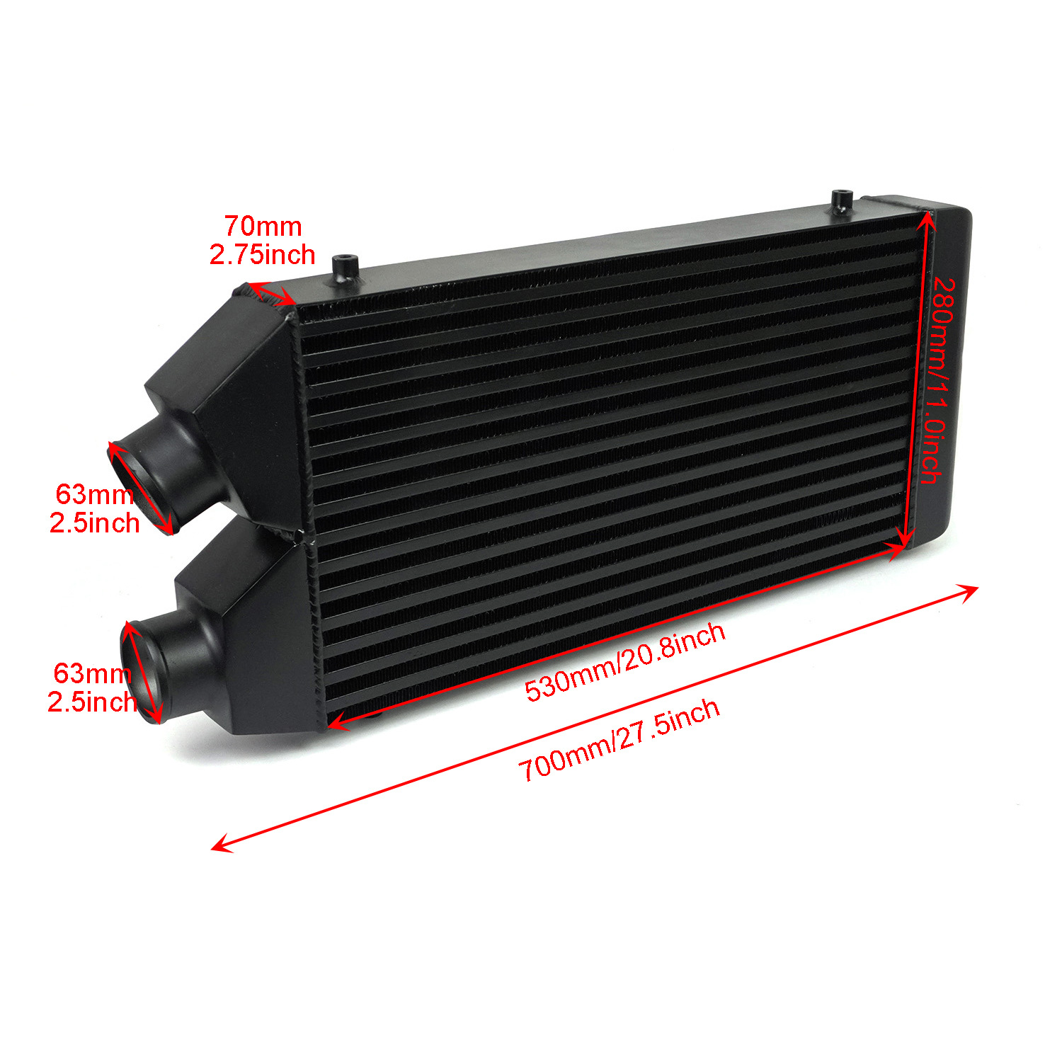 Car Radiator Intercooler Same-Side Type -530X280X70Mm-63Mm Intake Turbocharger Modified Aluminum Tube Type