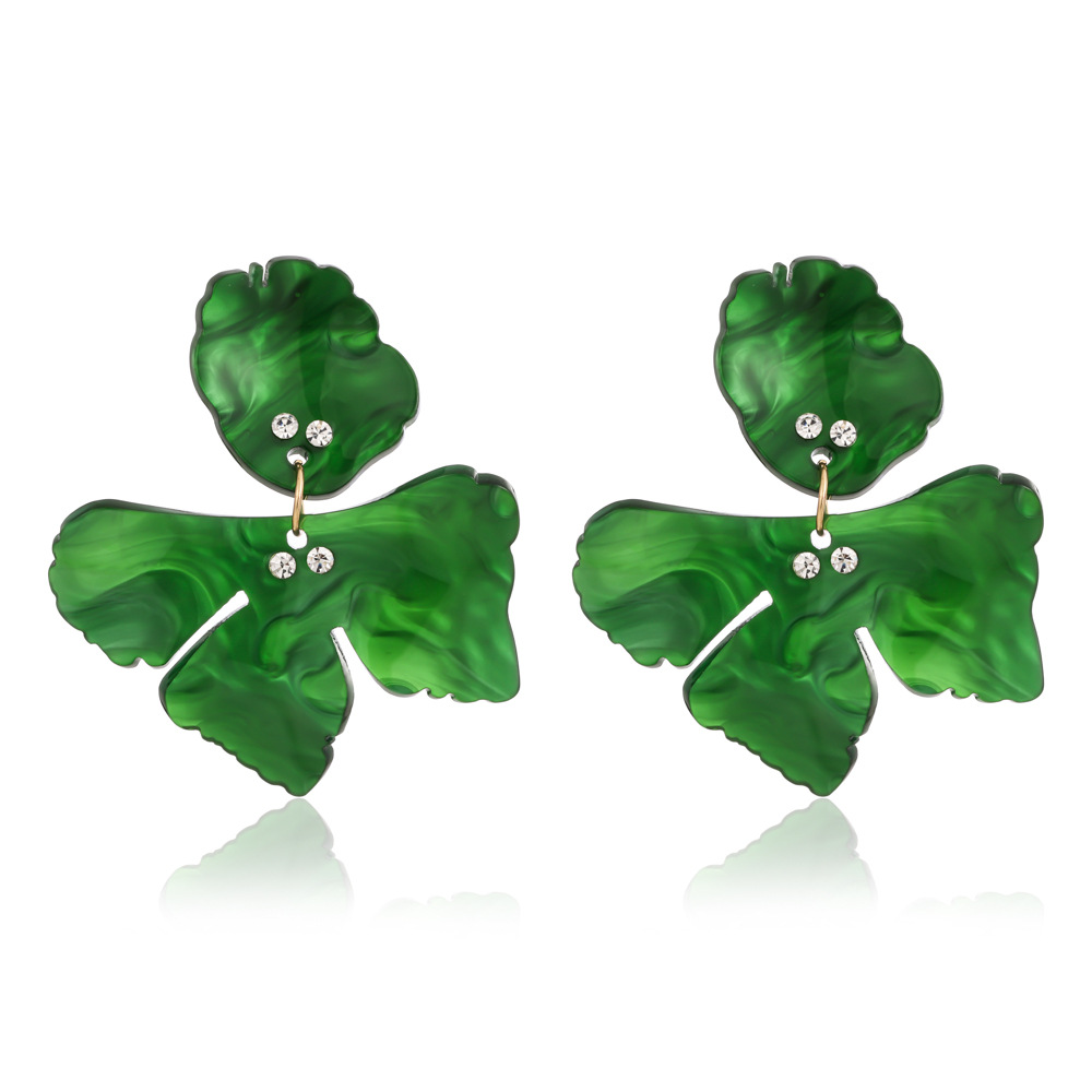 1 Pair Fashion Flower Resin Inlay Rhinestones Women's Drop Earrings display picture 9