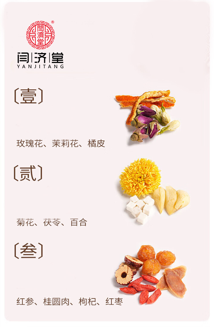 Red Ginseng Longan Goji Herbal Tea Blend with Lily Poria Red Date Mulberry Rose 15g x 15 Cans Cold Brew Wellness Tea key features
