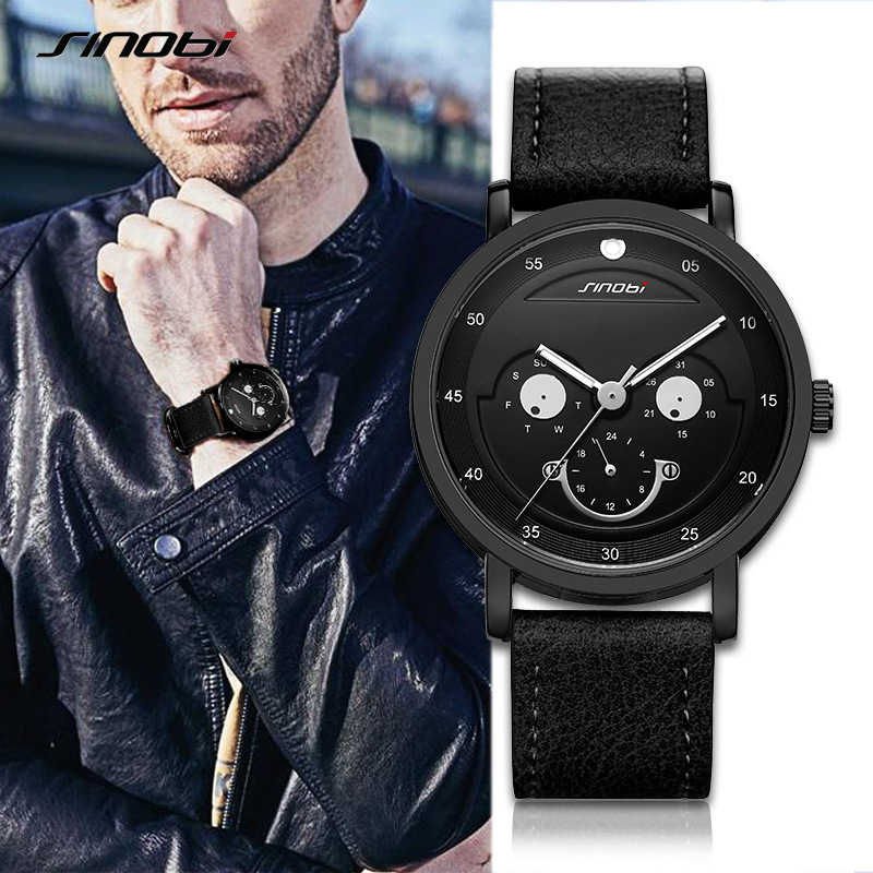Sinobi Watch Men's Waterproof High-End Cross-Border Casual Quartz Watch Export Fashion Creative Watch Men's Watch 9805