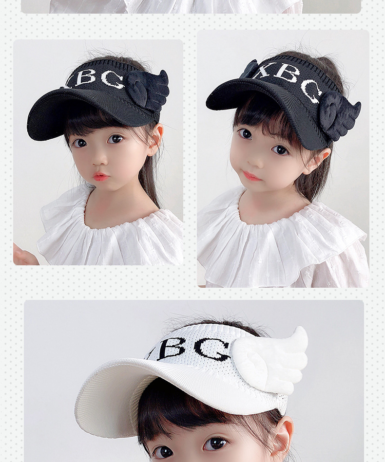 1006 Spring And Summer Baby Sun Hat Children&#39;s Hat Boys And Girls Summer Sun Protection Sun Hat Little Angel Empty Top Hat display picture 5