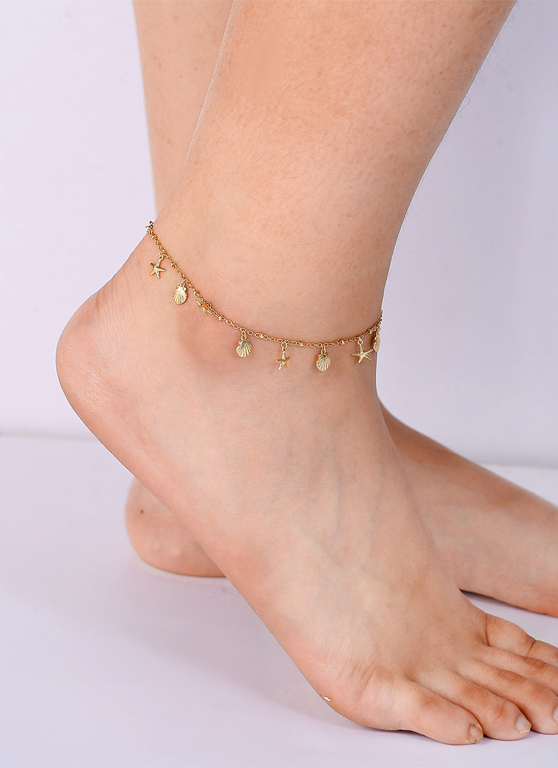 Starfish Pattern Wholesale Jewelry Cute Starfish Copper Anklet