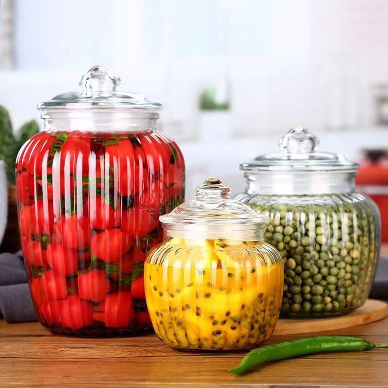 Glass Canister Pickled Storage tank food household Pickle jar Candy jar Pickles bottle Pickle Jar