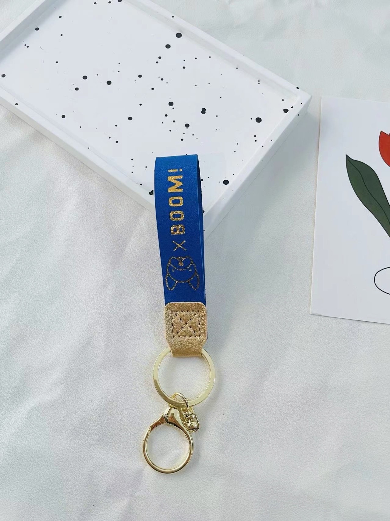 프렌치 불독 가죽 로프-로얄 블루