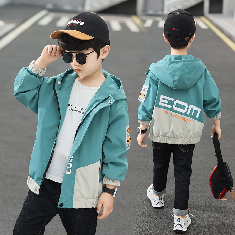 Boys' Coat Spring and Autumn 2024 New Children's Charge Clothes Spring Clothes Top Boys' Middle and Big Children's Spring Fashionable Children's Clothes