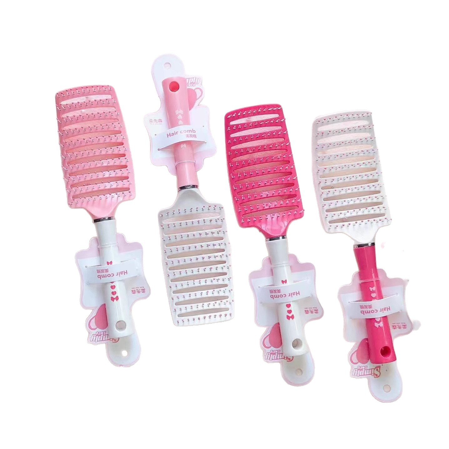 Pein de cabello rosa rizado airbag masaje rodante soplado pelo recto pein de cabello pein de peluquería profesional estilo pein de tabla grande