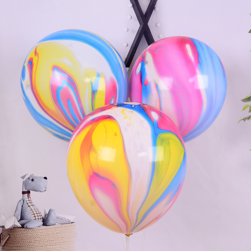 Transfronterizo al por mayor de 10 pulgadas 2,2G ágata colorido nube globo decoración de la boda globo Arco Iris ágata globo nube globo