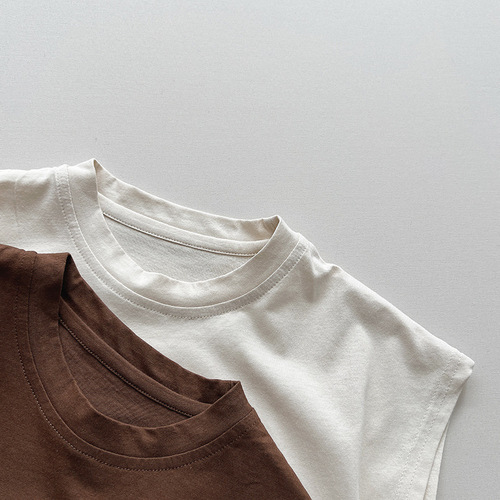 Children's printed vest 2024 summer new style pure cotton sleeveless tops for boys and girls, baby Korean style Japanese children's clothing trend